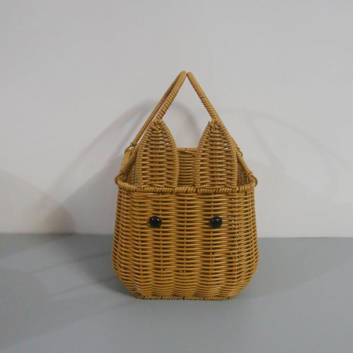 手工编织铁架小花篮水果采摘篮鸡蛋篮草莓篮子田园风伴手礼手提篮