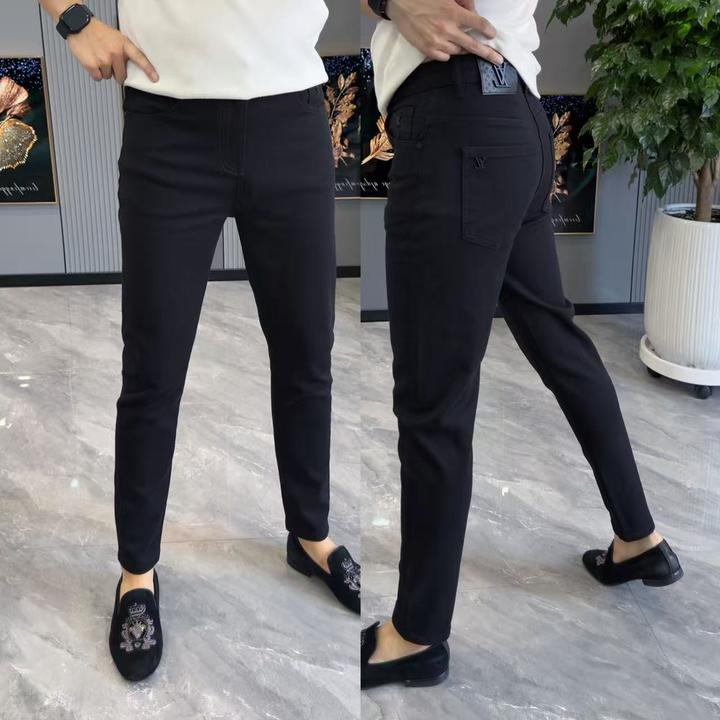 男款长裤冬季款弹力舒适百搭牛仔裤男时尚修身显瘦简约九分裤男款