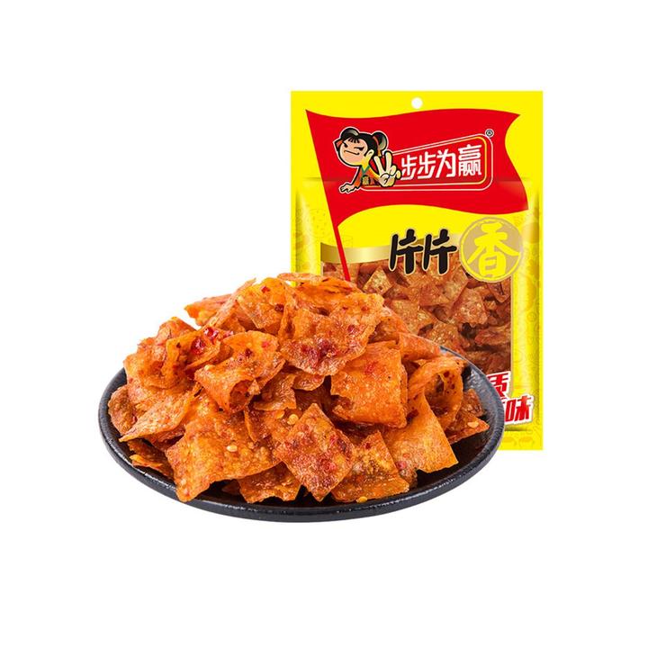 步步为赢片片香变态辣辣片豆皮爆辣辣条湖南特产小吃零食儿时回忆