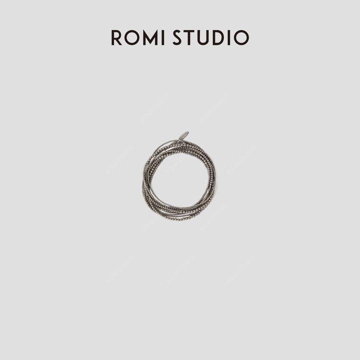 ROMI STUDIO 铜合金手链 高级感银色多层缠绕手链项链 RWCRP33475