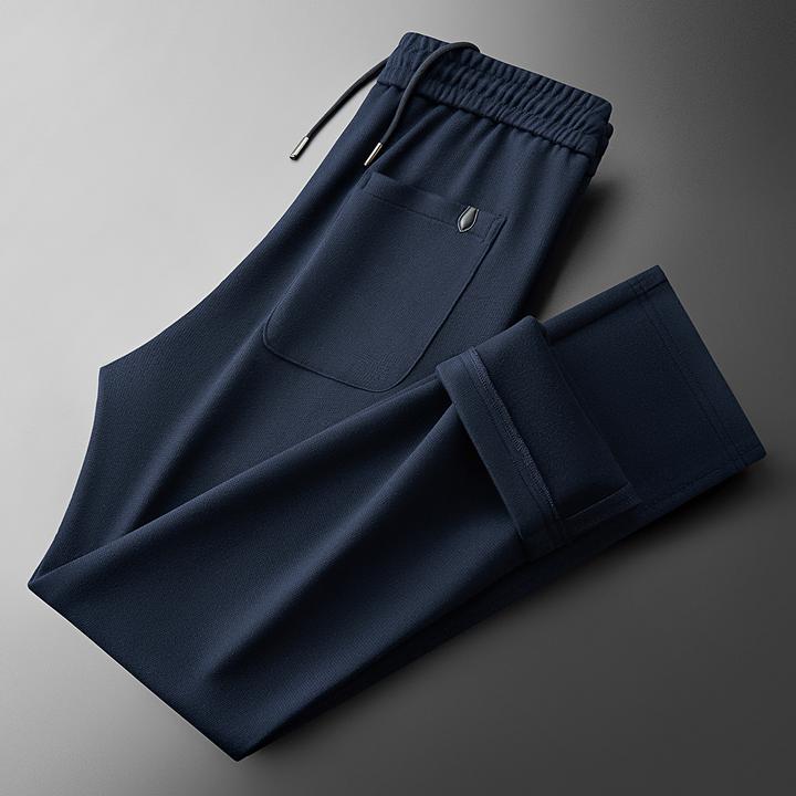 PAVENATNO/巴韦那奇冬季百搭加绒加厚绵羊毛呢裤子男士直筒休闲裤