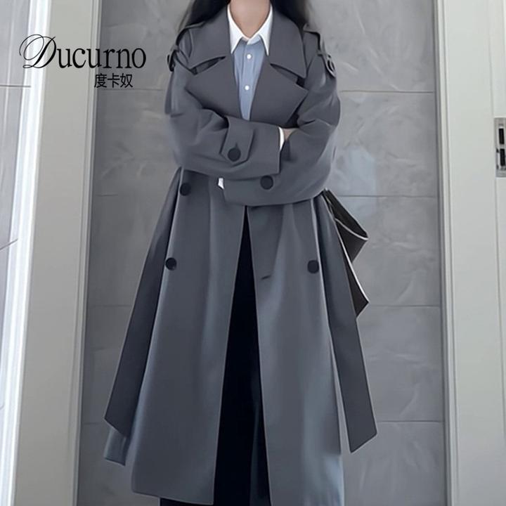 气质风衣外套女装秋季外套2025新款韩系小个子高级感宽松收腰大衣