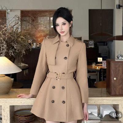 舒胡蕾古早经典英伦风短款秋冬气质韩版连衣裙式含垫