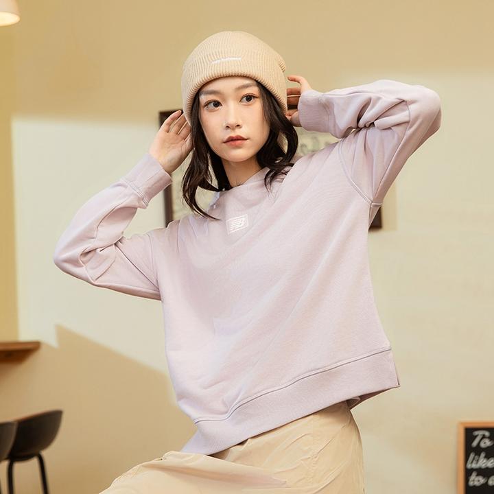 New Balance NB女装卫衣官方正品25秋款粉色连帽套头衫WT33512DMY