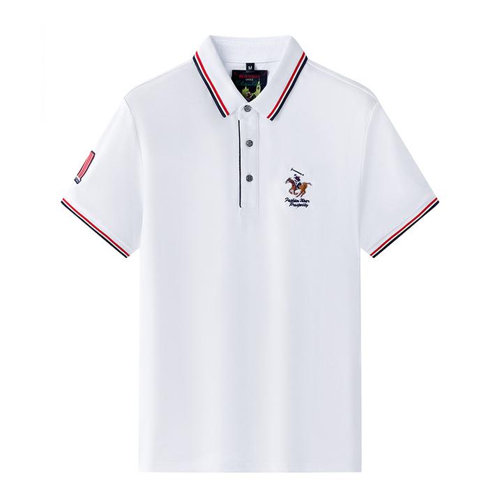 白色爆款短袖夏季POLO刺绣宽松舒适定制经典polo翻领潮流半袖大码