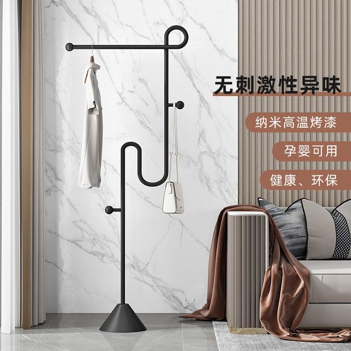 奶油风衣帽架落地衣服收纳玄关客厅卧室入户门不锈钢挂包包衣服架
