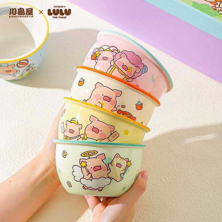 川岛屋&lulu猪联名 可爱陶瓷饭碗家用儿童吃饭个人专用漂亮的餐具