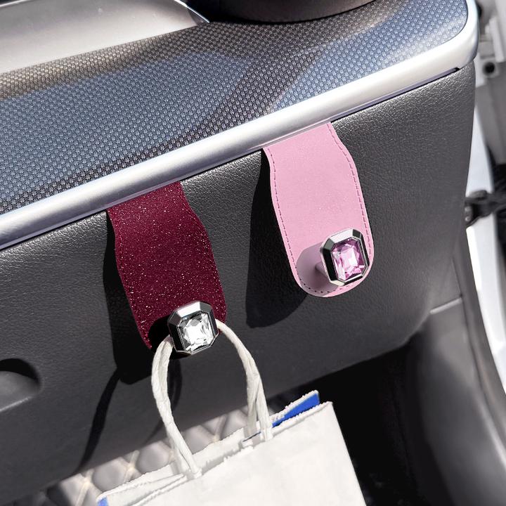 汽车挂钩闪钻高级女生装饰前排副驾驶手套箱可隐藏车载皮革挂钩