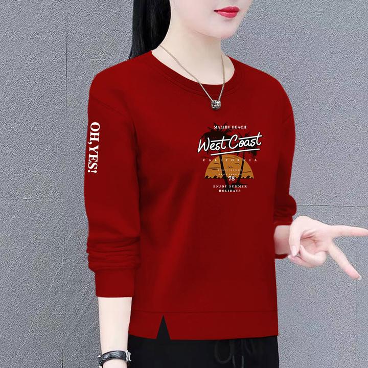 华棉卫衣女新款潮韩版春秋季洋气宽松显瘦百搭圆领长袖上衣外套女