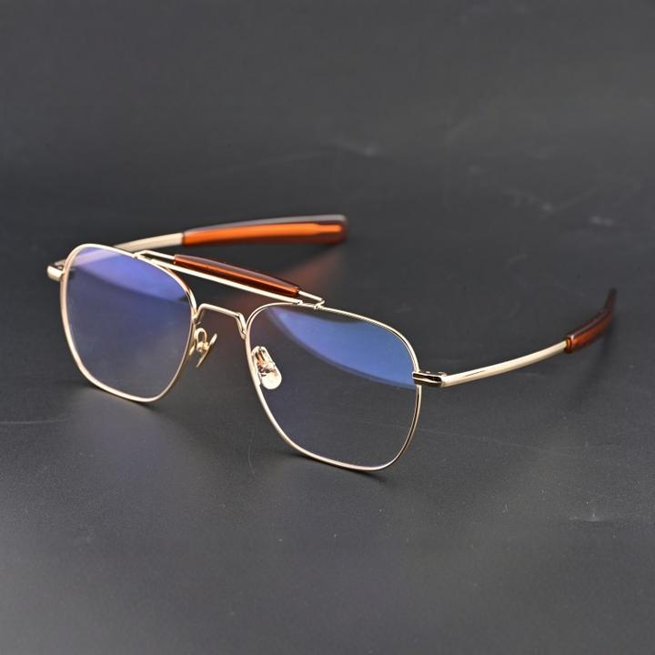 飞行员眼镜双梁纯钛眼镜架近视眼镜框男大脸加宽配变色镜全框6708