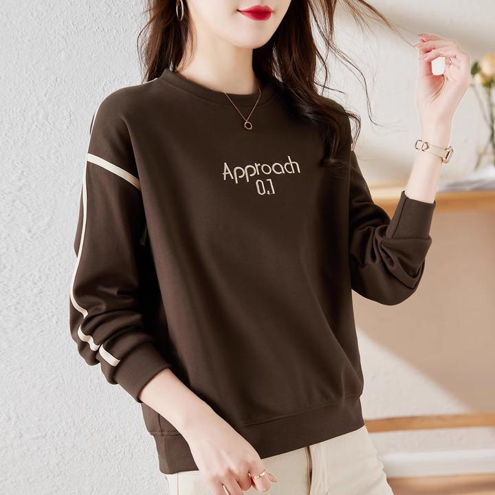 圆领卫衣女春秋2025年新款秋冬爆款女装加绒加厚上衣时尚洋气外套