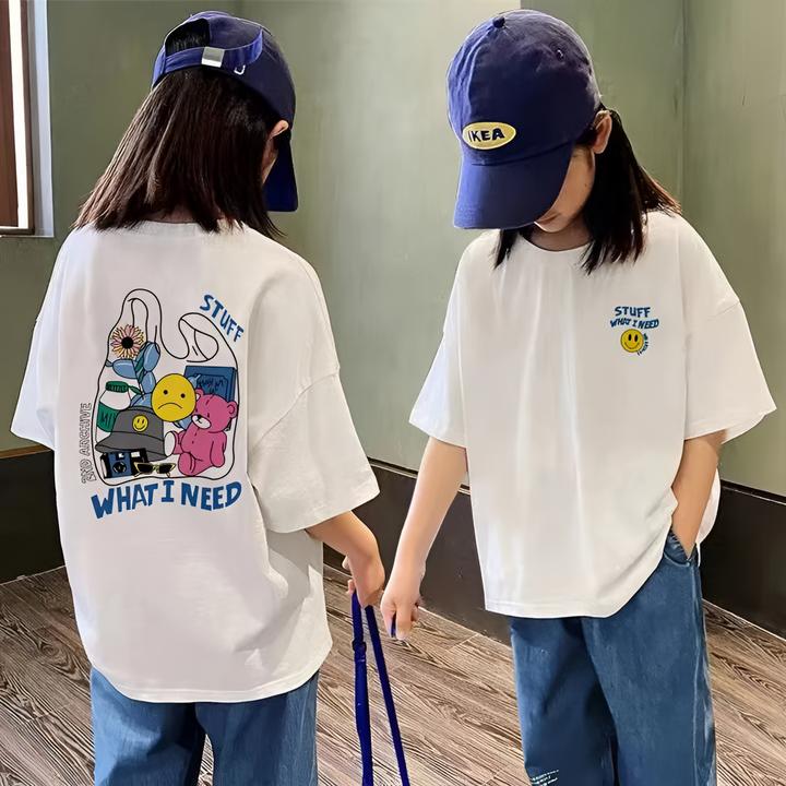 纯棉亲子装母女装儿童短袖T恤男童夏季女童时尚童装儿童衣服反季