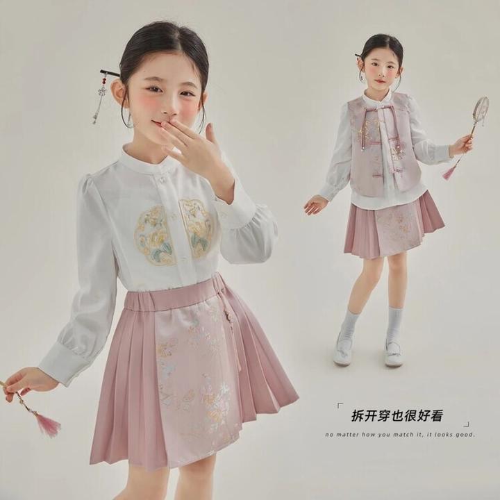 女童装2025新款春秋绣花爆款婴儿红色加厚小孩2024夏季高端3-6岁