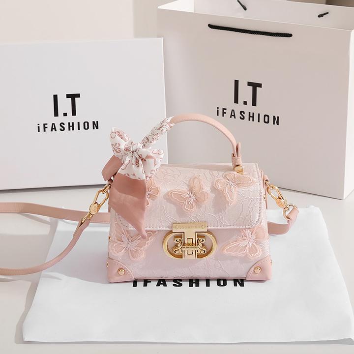 【牛皮】香港轻奢新中式2025新款女包包礼物送女友斜挎单肩包盒子包