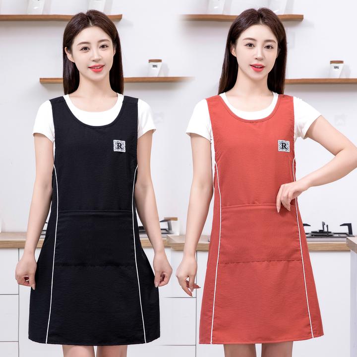 奶茶店围裙厨房家用网红餐饮上班专用工作服定制logo印字防水防油