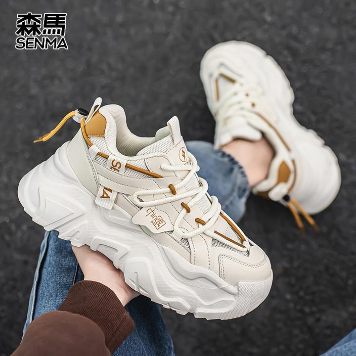 SENMA/森马春秋男鞋厚底老爹鞋防滑耐磨运动休闲增高鞋青少年国潮