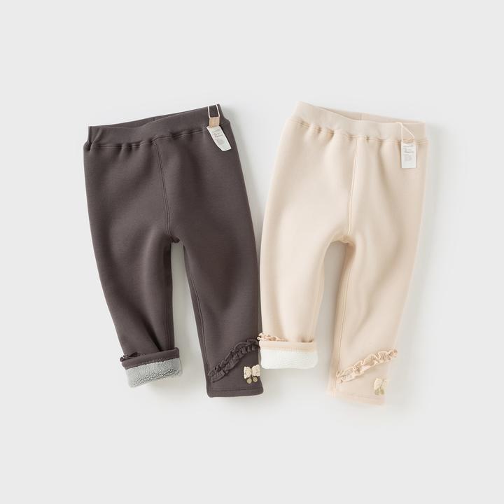 【25年冬】戴维贝拉儿童女童加绒打底裤子新款弹力裤宝宝休闲裤子