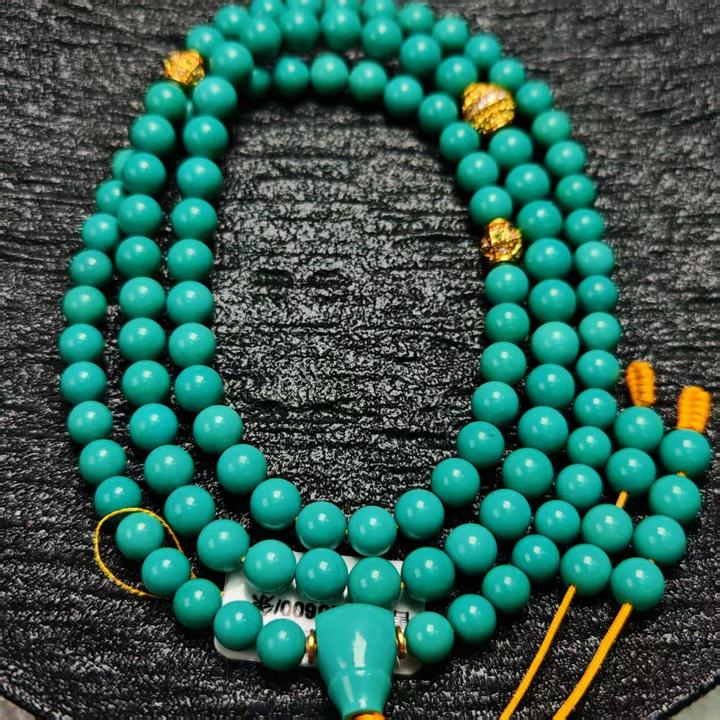 【珺笙珠宝】丫角山玉化级绿松石18K金圆珠项链S258882144921001