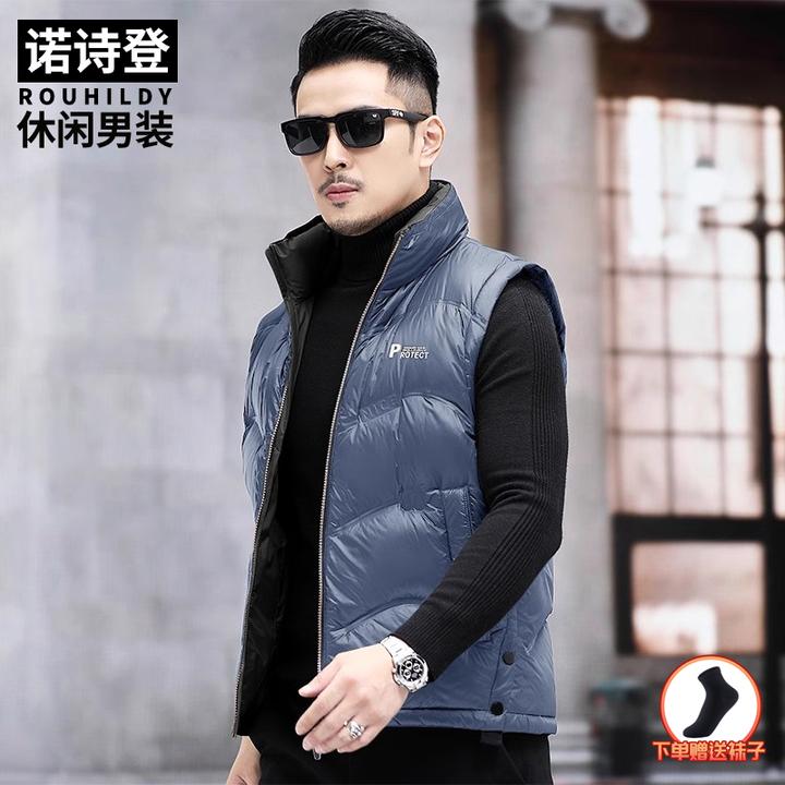 羽绒马甲男2025秋冬季新款休闲背心马夹无袖羽绒服保暖坎肩外套