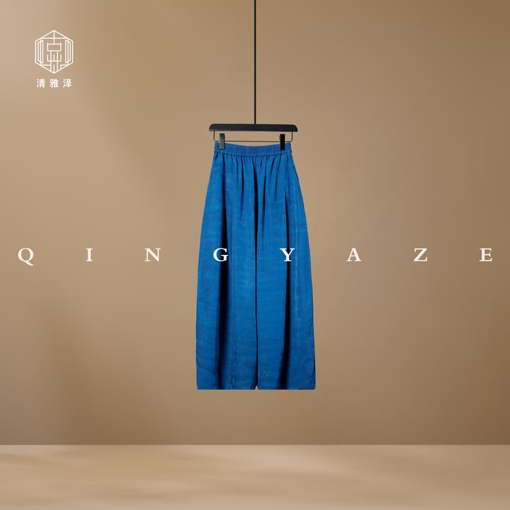 星辰大海蓝！桑蚕丝正绢通金新中式长裤！GZ5679古拙质造