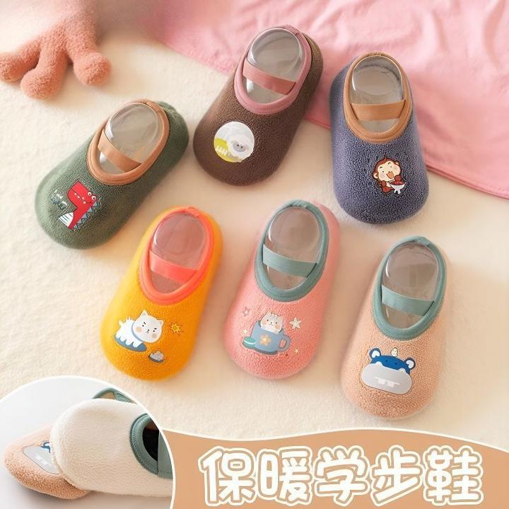 宝宝地板袜秋冬加厚婴儿学步防滑底隔凉软底室内冬儿童袜套鞋袜M