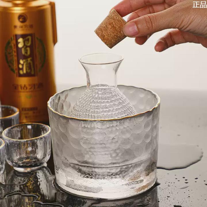 日式小酒杯分清酒黄酒温酒器套装酒壶家用果酒白酒杯玻璃酒具酒店