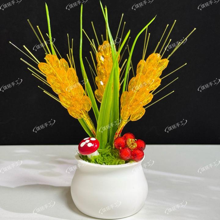 【材料包】小盆栽稻穗 居家摆放办公桌 车载小摆件手工制作DIY 节庆