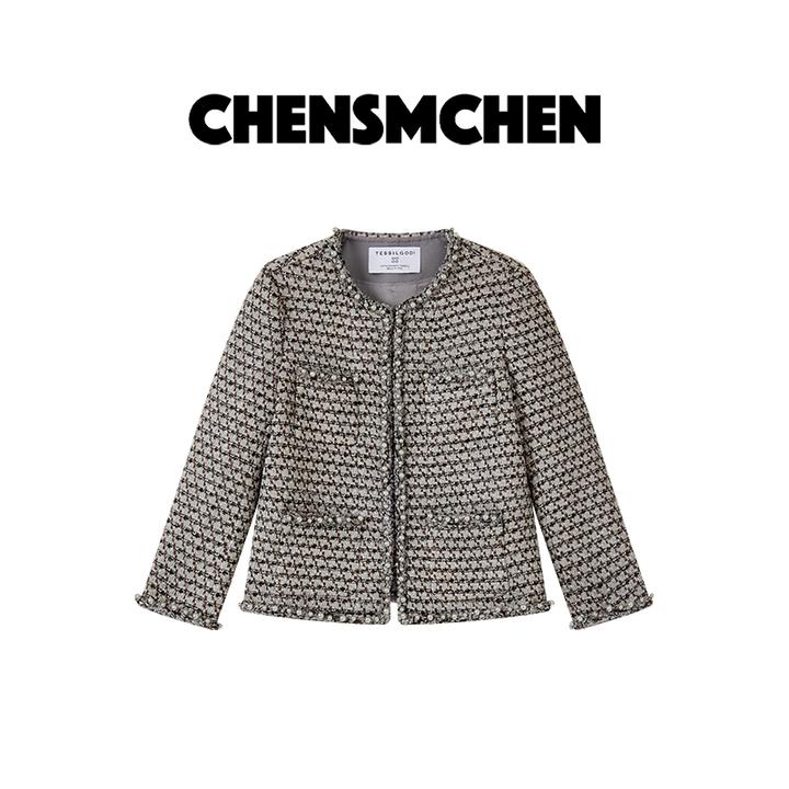 CHENSMCHEN 进口粗花呢编织小香风外套女精致优雅上衣CSW3017TT