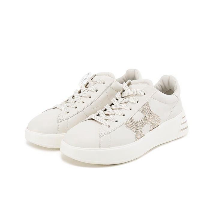 未使用 HOGAN 女士水钻装饰系带厚底增高运动鞋HXW5640ES90N4O