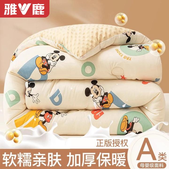 雅鹿迪士尼大豆纤维被冬被加厚保暖棉被芯儿童单人春秋被四季通用