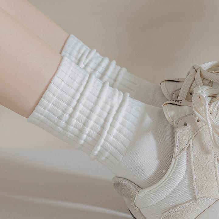 透气堆堆袜中筒袜袜子女全棉女袜秋季透气纯棉袜业防臭女生诸暨