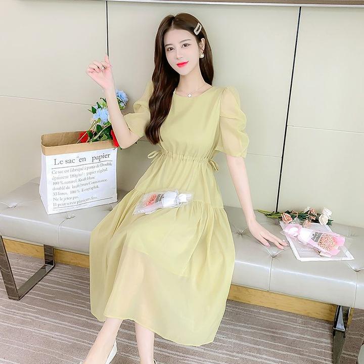 【44%回购率】雪纺连衣裙女女装2025夏季新款设计感别致气质收腰温