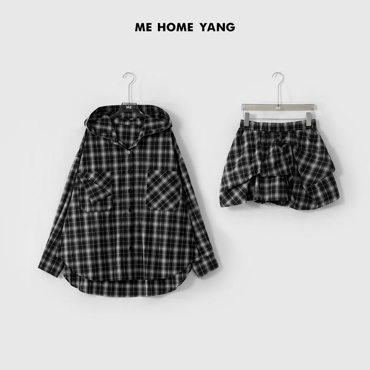 ME【双巧格卫衣裙套】100棉oversize显瘦百搭一手长套装MESS1066