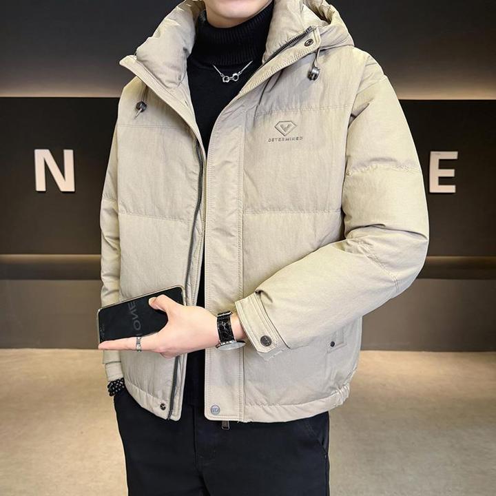 2025冬季新款男士潮流时尚羽绒服短款外套高级感韩版休闲连帽上衣