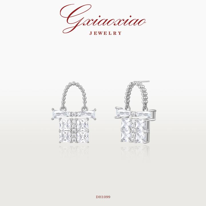 G XIAOXIAO 镀K金 时尚气质精致百搭满镶包包耳环 DH1099