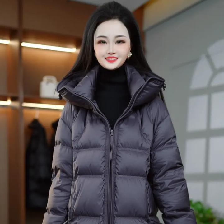 2025年冬季新款洋气时尚百搭加厚女士加厚羽绒服连帽保暖M-3XL