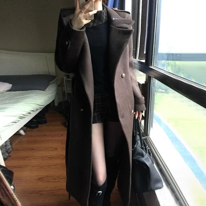 入冬高级感毛呢外套大衣女款2025新款气质长款加厚呢子巨好看冬装