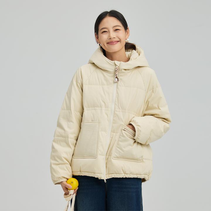 【奶油蛋黄酱】25年冬季新品简约风短款鸭绒羽绒服外套女装