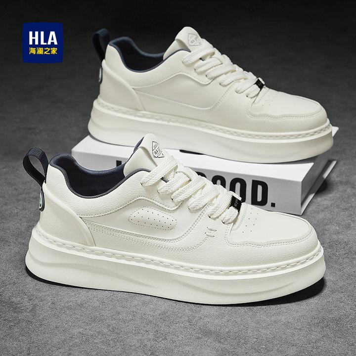 HLA/海澜之家男鞋夏季透气潮流百搭休闲板鞋男士厚底增高爆款潮鞋