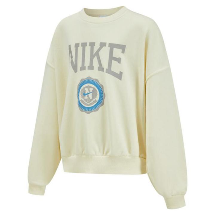 NIKE耐克女子NSW CLUB FT BXY CREW STAR针织无帽卫衣HJ3373-113