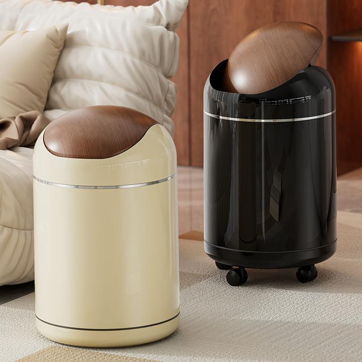 摇盖客厅垃圾桶滑盖家用高颜值大容量办公室卧室万向轮弹盖卫生桶