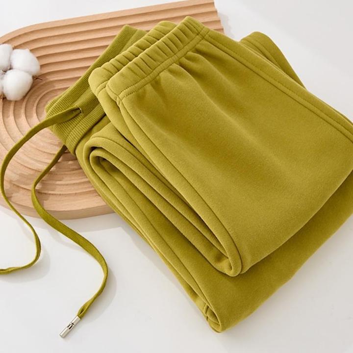 芥末绿卫裤女束口2025春季新款高腰宽松灯笼裤潮流休闲 运动裤女