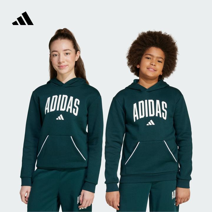 adidas阿迪达斯官方大童双旦礼遇秋冬休闲舒适抓绒连帽卫衣JV7337
