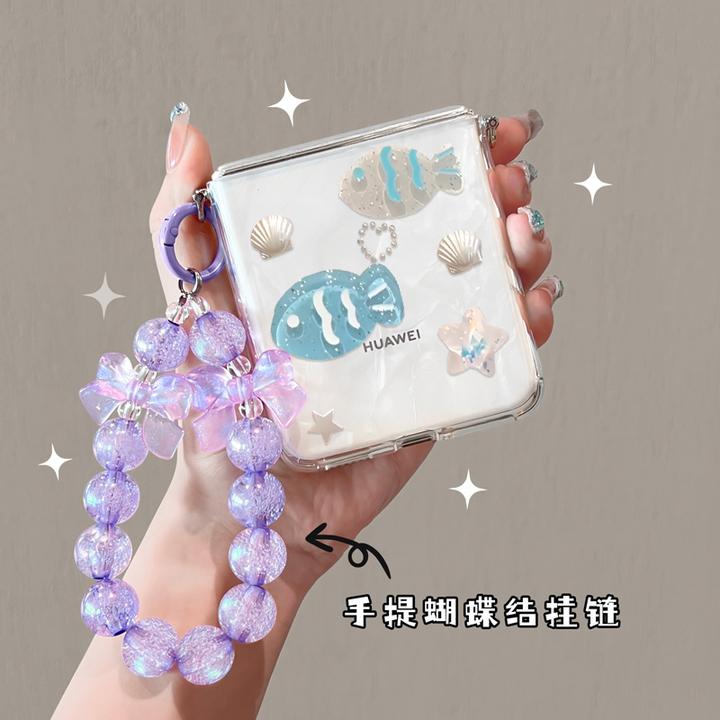 适用华为P50Pocket手机壳ins卡通Pocket2少女折叠透明硅胶保护套