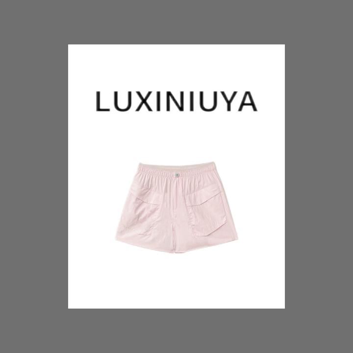 【LUXINIUYA】夏日必穿短裤 设计感大口袋a字版轻薄高级裤#CX3605