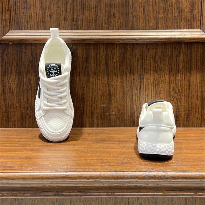 男鞋2025春季新款透气网面休闲板鞋低帮软底轻质百搭运动小白鞋男