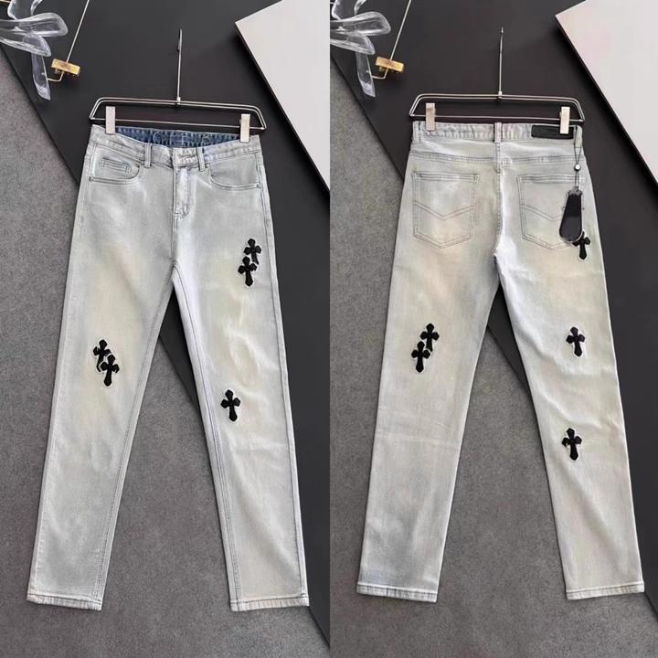 【香港立督&轻奢正品】欧洲站2025春夏季新款浅蓝色牛仔裤男士潮流