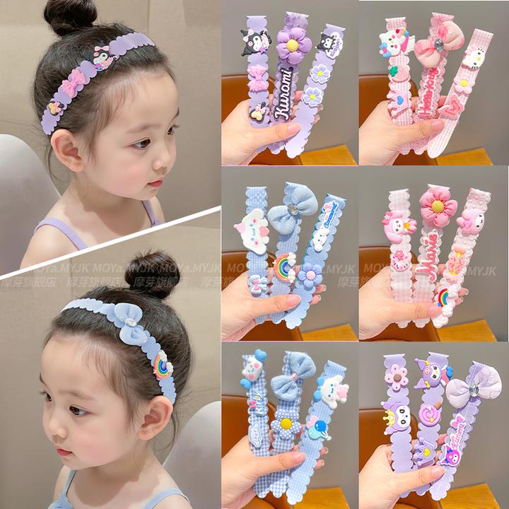 新款儿童发带卡通可爱宝宝发箍不伤发碎发神器女童浏海魔术贴发饰