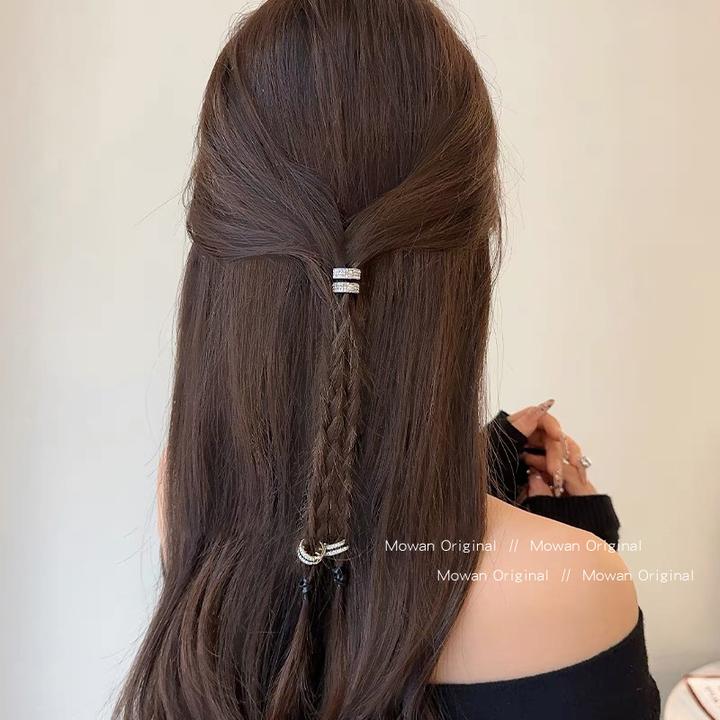 明星同款圆形水钻金属发扣夹前额高颅顶侧边夹刘海小夹子发卡头饰