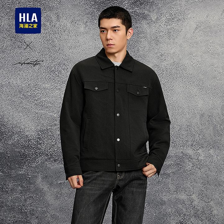 【棉服夹克】HLA海澜之家棉衣夹克男简约25新翻领保暖外套男秋季
